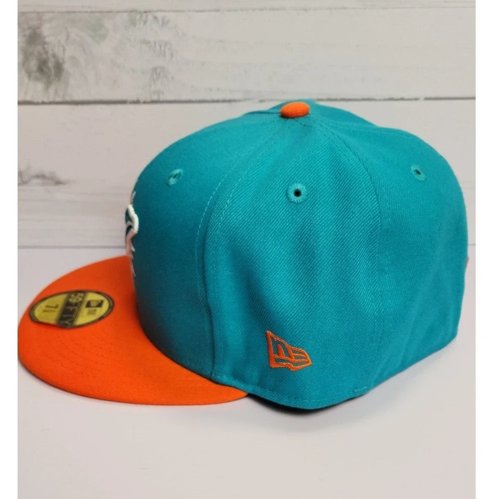 New‎ Era 59FIFTY Miami Dolphins Fitted Hat 7 3/8 Teal Orange NFL Cap